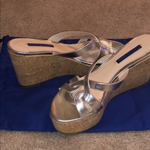 Stuart Weitzman silver wedges size 7.5